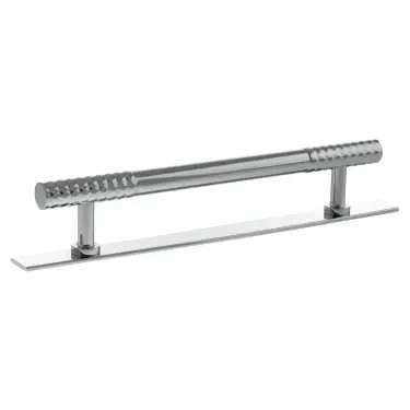 Click Here To Enlarge This Photo Of MHCDB17160PC - Millhouse Brass Chrysler Diamond T-Bar Cabinet Pull Handle on Backplate 160mm - Polished Chrome