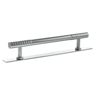 MHCDB17160PC - Millhouse Brass Chrysler Diamond T-Bar Cabinet Pull Handle on Backplate 160mm - Polished Chrome