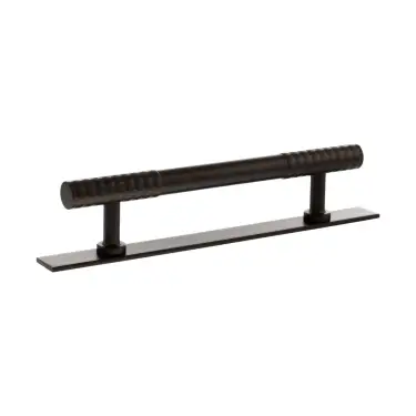 Click Here To Enlarge This Photo Of MHCDB17128UDB - Millhouse Brass Chrysler Diamond T-Bar Cabinet Pull Handle on Backplate 128mm - Urban Dark Bronze