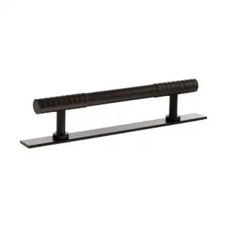 MHCDB17128UDB - Millhouse Brass Chrysler Diamond T-Bar Cabinet Pull Handle on Backplate 128mm - Urban Dark Bronze
