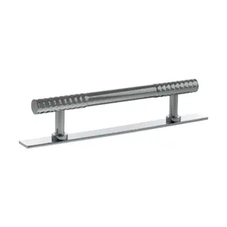 MHCDB17128PC - Millhouse Brass Chrysler Diamond T-Bar Cabinet Pull Handle on Backplate 128mm - Polished Chrome