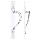 FB114RCP - Zoo Hardware Fulton & Bray Cast Brass Pull Handle with Art Nouveau Backplate (Right Handed) 377 x 42mm Polished Chrome