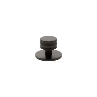 Click Here To Enlarge This Photo Of MHCDB1530UDB - Millhouse Brass Chrysler Diamond Round Cabinet Knob Handle on Backplate - Urban Dark Bronze