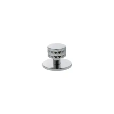 Click Here To Enlarge This Photo Of MHCDB1530PC - Millhouse Brass Chrysler Diamond Round Cabinet Knob Handle on Backplate - Polished Chrome