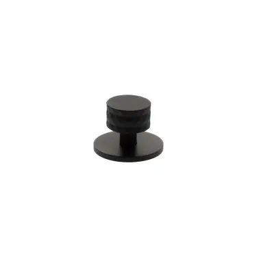 Click Here To Enlarge This Photo Of MHCDB1530MB - Millhouse Brass Chrysler Diamond Round Cabinet Knob Handle on Backplate - Matt Black