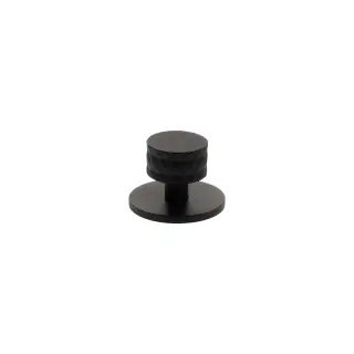 MHCDB1530MB - Millhouse Brass Chrysler Diamond Round Cabinet Knob Handle on Backplate - Matt Black