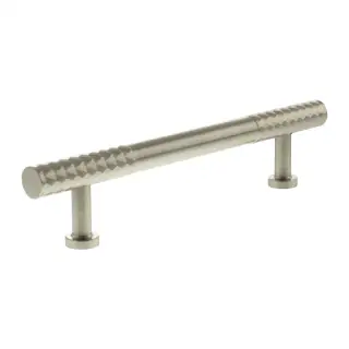 MHCD17128SN - Millhouse Brass Chrysler Diamond T-Bar Cabinet Pull Handle 128mm - Satin Nickel