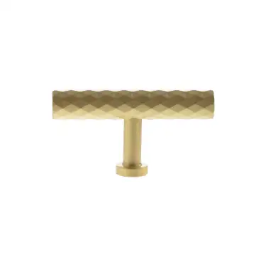 Click Here To Enlarge This Photo Of MHCD1675SB - Millhouse Brass Chrysler Diamond T-Bar Cabinet Knob Handle - Satin Brass