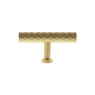 MHCD1675SB - Millhouse Brass Chrysler Diamond T-Bar Cabinet Knob Handle - Satin Brass