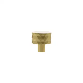 MHCD1530SB - Millhouse Brass Chrysler Diamond Round Cabinet Knob Handle - Satin Brass