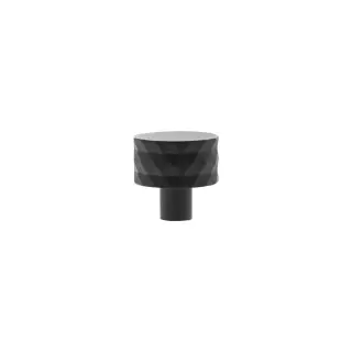 MHCD1530MB - Millhouse Brass Chrysler Diamond Round Cabinet Knob Handle - Matt Black