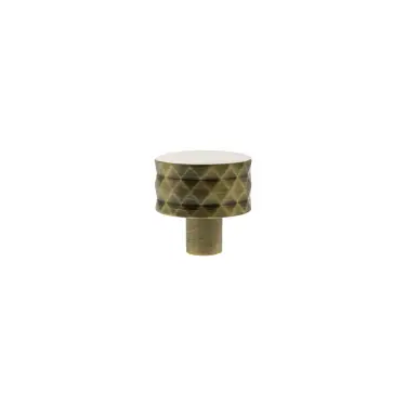 Click Here To Enlarge This Photo Of MHCD1530AB - Millhouse Brass Chrysler Diamond Round Cabinet Knob Handle - Antique Brass