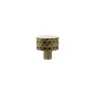 MHCD1530AB - Millhouse Brass Chrysler Diamond Round Cabinet Knob Handle - Antique Brass