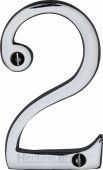 C1560 2-PC Heritage Brass Numeral 2 Face Fix 76mm (3") Polished Chrome Finish