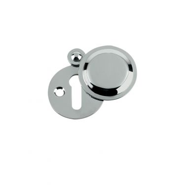 Click Here To Enlarge This Photo Of FB11CP - Zoo Hardware Fulton & Bray Standard Key Profile Victorian Escutcheon (Covered) 32mm dia. Polished Chrome