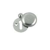 FB11SC - Zoo Hardware Fulton & Bray Standard Key Profile Victorian Escutcheon (Covered) 32mm dia. Satin Chrome