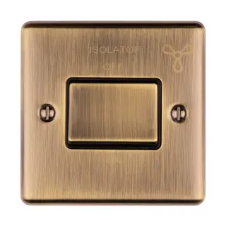 ENFSWABB - Eurolite 6Amp Fan Isolator Switch Antique Brass with Black Trim (Enhance Range)