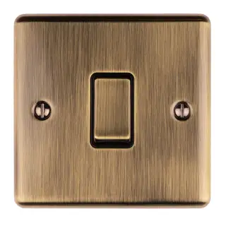 EN20ADPSWABB - Eurolite 1 Gang 20Amp DP Switch Antique Brass with Black Trim (Enhance Range)