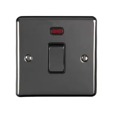 Click Here To Enlarge This Photo Of EN20ASWNBNB - Eurolite 1 Gang 20Amp DP Switch with Neon Indicator Black Nickel with Black Trim (Enhance Range)