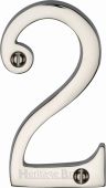 C1560 2-PNF Heritage Brass Numeral 2 Face Fix 76mm (3") Polished Nickel Finish