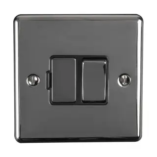 ENSWFBNB - Eurolite 13Amp DP Switched Fuse Spur Black Nickel with Black Trim (Enhance Range)