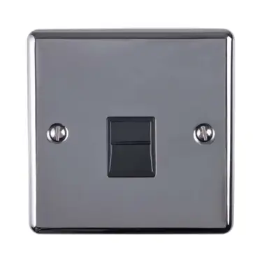 Click Here To Enlarge This Photo Of EN1MBNB - Eurolite 1 Gang Master Telephone Socket Black Nickel with Black Trim (Enhance Range)