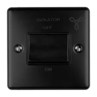 ENFSWMBB - Eurolite 6Amp Fan Isolator Switch Matt Black with Black Trim (Enhance Range)