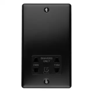 ENSHSMBB - Eurolite 2 Gang Shaver Socket 230/115V Matt Black with Black Trim (Enhance Range)