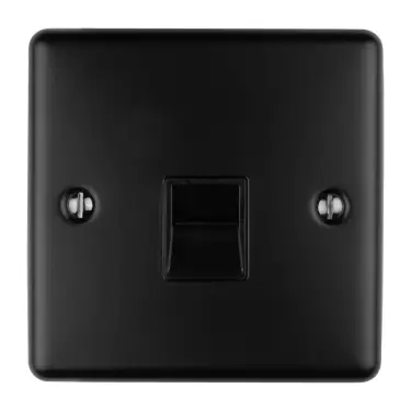 Click Here To Enlarge This Photo Of EN1MMBB - Eurolite 1 Gang Master Telephone Socket Matt Black with Black Trim (Enhance Range)