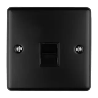 EN1MMBB - Eurolite 1 Gang Master Telephone Socket Matt Black with Black Trim (Enhance Range)