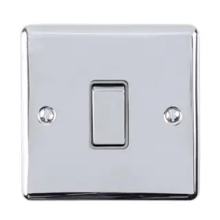 EN1SWPCG - Eurolite 1 Gang 10Amp 2Way Switch Polished Chrome with Grey Trim (Enhance Range)