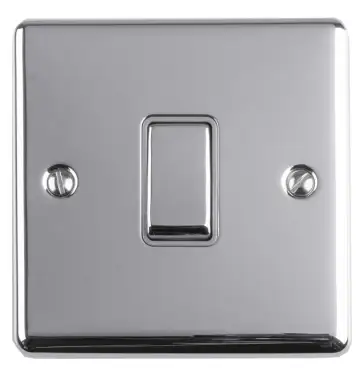 Click Here To Enlarge This Photo Of EN20ASWPCG - Eurolite 1 Gang 20Amp DP Switch Polished Chrome with Grey Trim (Enhance Range)