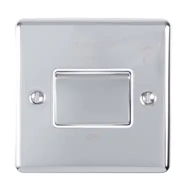 Click Here To Enlarge This Photo Of ENFSWPCW - Eurolite 6Amp Fan Isolator Switch Polished Chrome with White Trim (Enhance Range)