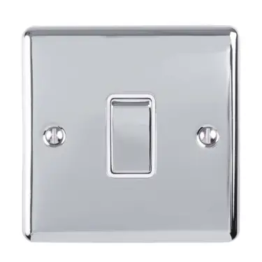 Click Here To Enlarge This Photo Of EN20ASWPCW - Eurolite 1 Gang 20Amp DP Switch Polished Chrome with White Trim (Enhance Range)