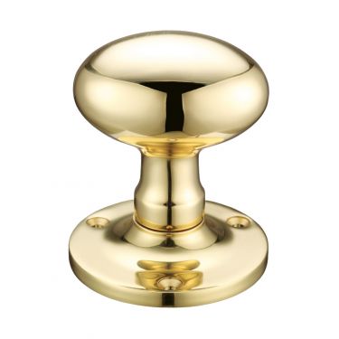 Click Here To Enlarge This Photo Of FB200 - Zoo Hardware Fulton & Bray Oval Mortice Knob Furniture (Unsprung) 62.5mm Rose dia. Polished Brass