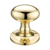FB200 - Zoo Hardware Fulton & Bray Oval Mortice Knob Furniture (Unsprung) 62.5mm Rose dia. Polished Brass