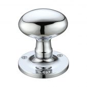 FB200CP - Zoo Hardware Fulton & Bray Oval Mortice Knob Furniture (Unsprung) 62.5mm Rose dia. Polished Chrome