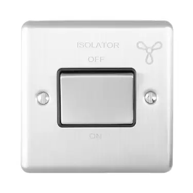 Click Here To Enlarge This Photo Of ENFSWSSG - Eurolite 6Amp Fan Isolator Switch Satin Stainless Steel with Grey Trim (Enhance Range)