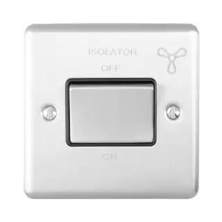 ENFSWSSG - Eurolite 6Amp Fan Isolator Switch Satin Stainless Steel with Grey Trim (Enhance Range)
