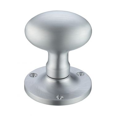 Click Here To Enlarge This Photo Of FB200SC - Zoo Hardware Fulton & Bray Oval Mortice Knob Furniture (Unsprung) 62.5mm Rose dia. Satin Chrome