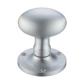 FB200SC - Zoo Hardware Fulton & Bray Oval Mortice Knob Furniture (Unsprung) 62.5mm Rose dia. Satin Chrome