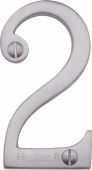C1560 2-SC Heritage Brass Numeral 2 Face Fix 76mm (3") Satin Chrome Finish