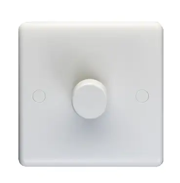 Click Here To Enlarge This Photo Of PL3504/12LED - Eurolite Enhance White Plastic 1 Gang 2 Way 400W/LED Dimmer Switch