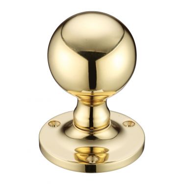 Click Here To Enlarge This Photo Of FB202 - Zoo Hardware Fulton & Bray Ball Mortice Knob Furniture (Unsprung) 62.5mm Rose dia. Polished Brass