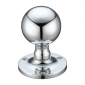 FB202CP - Zoo Hardware Fulton & Bray Ball Mortice Knob Furniture (Unsprung) 62.5mm Rose dia. Polished Chrome