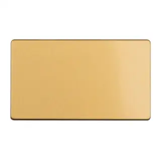 ECSB2BB - Eurolite Double Blank Plate on 3mm Flat Concealed Satin Brass Plate