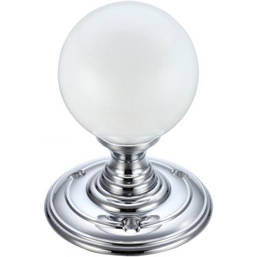 Click Here To Enlarge This Photo Of FB302CP - Zoo Hardware Fulton & Bray Glass Ball Mortice Knob (Unsprung) 55mm Polished Chrome