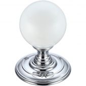 FB302CP - Zoo Hardware Fulton & Bray Glass Ball Mortice Knob (Unsprung) 55mm Polished Chrome