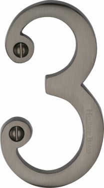 Click Here To Enlarge This Photo Of C1560 3-MB Heritage Brass Numeral 3 Face Fix 76mm (3") Matt Bronze Finish