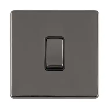 Click Here To Enlarge This Photo Of ECBN20ADPSWB - Eurolite 1 Gang 20Amp DP Switch & Neon Indicator on 3mm Flat Concealed Black Nickel Plate with Matching Rocker